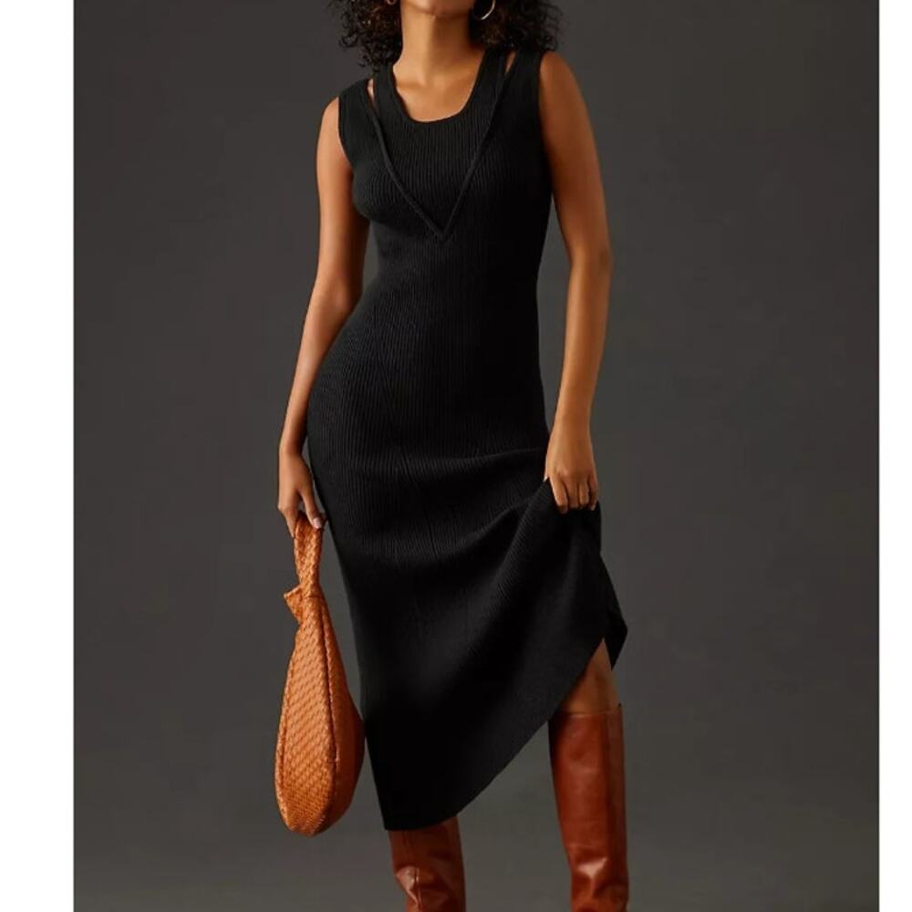 Favorite Daughter The Gemini Dress Womens XS Cashmere Blend Sleeveless Midi Maxi